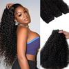 Burmese 3 Bundles Premium Raw 100% Human Hair Water Wave 22 24 26Inch High Rate 15A Unprocessed No Stray Short Hair Extensions Triple Lifespan Excellent Fullness Extra Thick From Top to End Black view 1