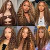 Brown Human Hair Bundles P427 Highlight Honey Blonde Deep Wave 3 Bundles Human Hair 16 18 20 Inch Double Weft Grade 12A Unprocessed Virgin Remy Hair 2 Tone #4 Mixed With Color 27 50g Per Bundle view 3