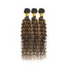 Brown Human Hair Bundles P427 Highlight Honey Blonde Deep Wave 3 Bundles Human Hair 16 18 20 Inch Double Weft Grade 12A Unprocessed Virgin Remy Hair 2 Tone #4 Mixed With Color 27 50g Per Bundle view 4