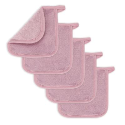 5/10Pcs Microfiber Face Cloths Reusable Makeup Remover Cloth Makeup Towels Face Deep Cleaning Pads Skincare Beauty Tools(Purple flower,5pcs)