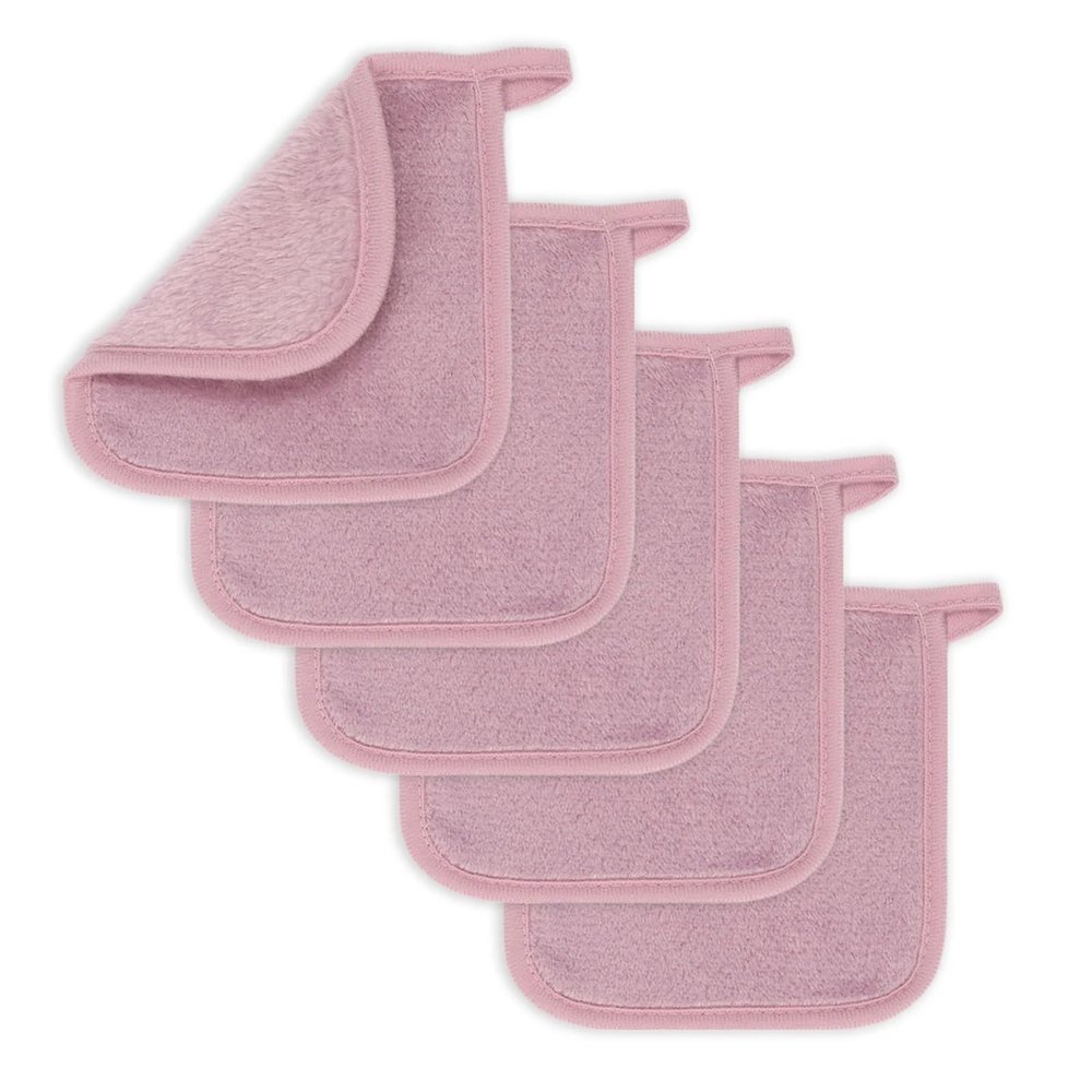 5/10Pcs Microfiber Face Cloths Reusable Makeup Remover Cloth Makeup Towels Face Deep Cleaning Pads Skincare Beauty Tools(Purple flower,5pcs)