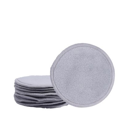 10Pcs Reusable Makeup Remover Pads Washable Face Cleansing Puff Cloth Clean Sponge Liquid Cream Tools Cosmetic Remover(Gray)