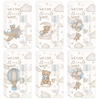 30 Pack We Can Bearly Wait Gifts Lip Balms Bear Party Favors Bulk For Guests Gender Reveal Games Winners Prizes Souvenirs Gift Bags Stuffers Lip Sticks For Chapped Lips (Blue)