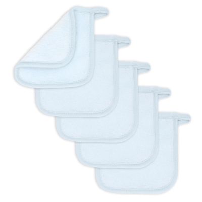 5/10Pcs Microfiber Face Cloths Reusable Makeup Remover Cloth Makeup Towels Face Deep Cleaning Pads Skincare Beauty Tools(Blue flower,5pcs)