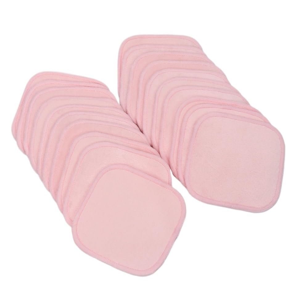 5/10/20Pcs Crystal Soft Square Makeup Remover Reusable Face Cleansing Pad for All Skin Types(Pink,5pcs)