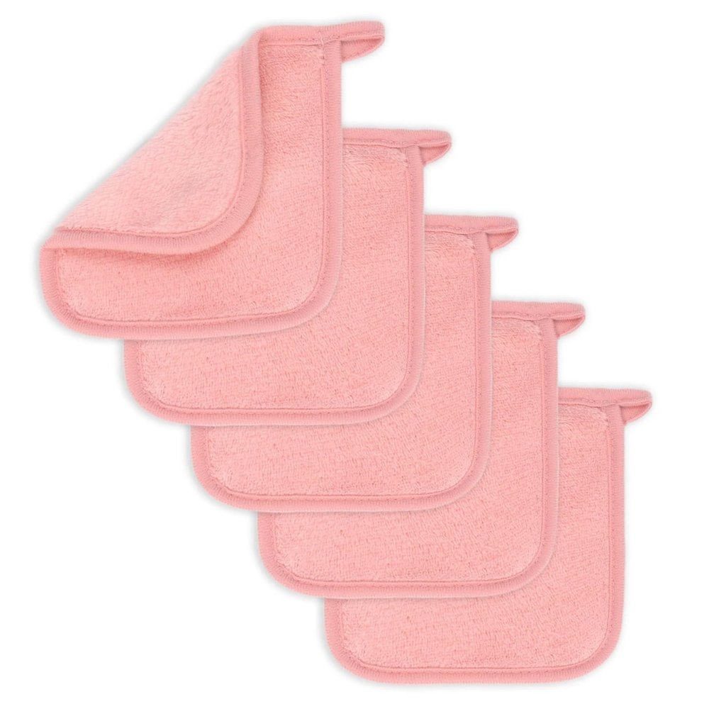 5/10Pcs Microfiber Face Cloths Reusable Makeup Remover Cloth Makeup Towels Face Deep Cleaning Pads Skincare Beauty Tools(Pink,5pcs)