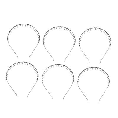 FOMIYES 6pcs Unisex Metal Wavy Hair Bands with Teeth Comb Design Lightweight Headbands for Men Women Boys Hair Styling Accessories