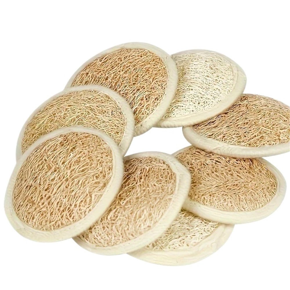 3PCS Loofah Glove Face Wash Cleaning Towel Exfoliating Sponge Deep Cleansing Makeup Remover Facial Cleansing Pad