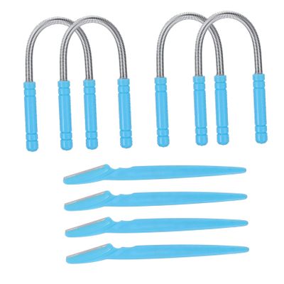 Baluue 4pcs Facial Hair Epilator and Eyebrow Trimmer Set with Non Slip Handle Spring Design for Precise Hair Removal and Smooth Skin Care for Women