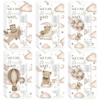30 Pack We Can Bearly Wait Gifts Lip Balms Bear Party Favors Bulk For Guests Gender Reveal Games Winners Prizes Souvenirs Gift Bags Stuffers Lip Sticks For Chapped Lips (Brown)
