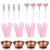 16Pcs Esthetician Supplies for Facials Set, 4 Stainless Steel Facial Mask Mixing Bowls, 4 Facial Fan Brushes, 4 Flat Brushes, 4 Headbands, Spa Party Favor, Facial Mask Mixing Kit for DIY view 1