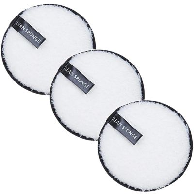 1/3pcs Reusable Discs Makeup Remover Wipe Cotton Pads Microfiber Makeup Face Towel Cloth Washable Sponge Skin Care Cleaning(3pcs White)
