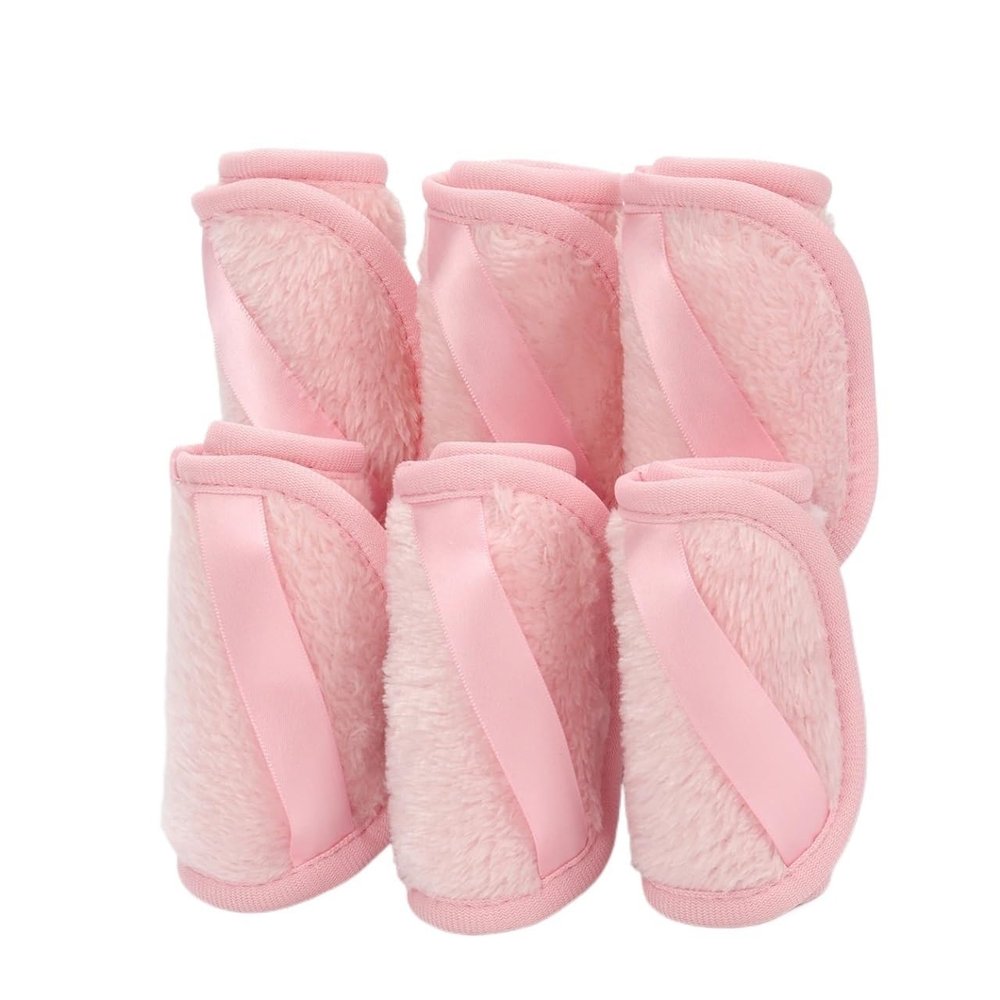 6pcs Long Bandage Makeup Remover Wipes Machine Washable Reusable for All Skin Types(Pink)