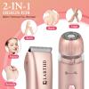 LARTHD 2 in 1 Women Electric Shaver Dual Head Bikini Trimmer for Women IPX7 Waterproof Wet & Dry Use Body Hair Trimmer and Facial Hair Remover for Bikini Underarm Leg Arm Body Face view 2