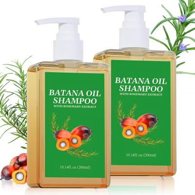 2Pcs Batana Oil Shampoo for Hair Growth,Rosemary Shampoo for Thinning Hair,Nourishing & Regenerating Hair-Soft and Fluffy for Men & Women-10.14 fl oz/Pcs