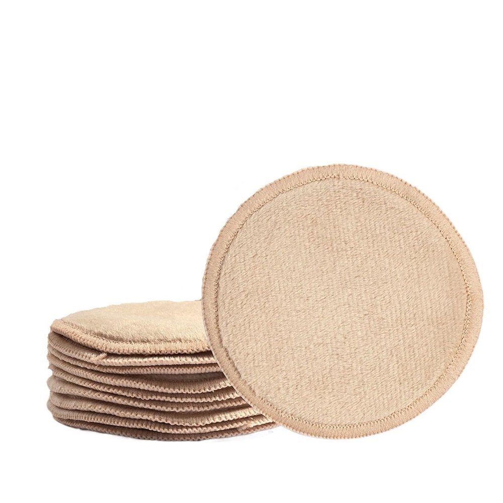 10Pcs Reusable Makeup Remover Pads Washable Face Cleansing Puff Cloth Clean Sponge Liquid Cream Tools Cosmetic Remover(Brown)