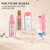 3Color Glitter Powder Highlighter Makeup, Body Brightens the Natural Three-Dimensional Face Blusher Fairy Highlight Patting Powder (01White) view 3