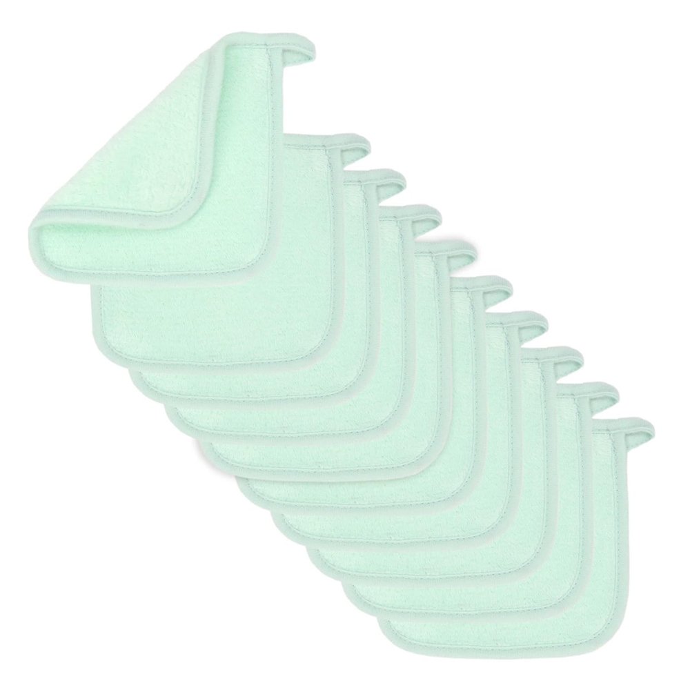 5/10Pcs Microfiber Face Cloths Reusable Makeup Remover Cloth Makeup Towels Face Deep Cleaning Pads Skincare Beauty Tools(Green,10pcs)