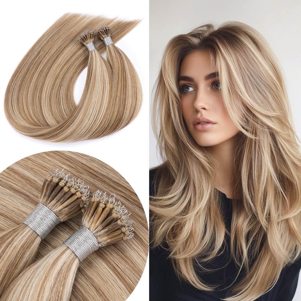 Nano Bead Hair Extensions Human Hair 16inch Nano Hair Extensions