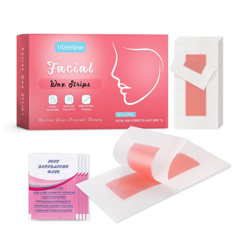 20PCS Facial Wax Strips for Hair Removal, Facial Hair Removal for Women