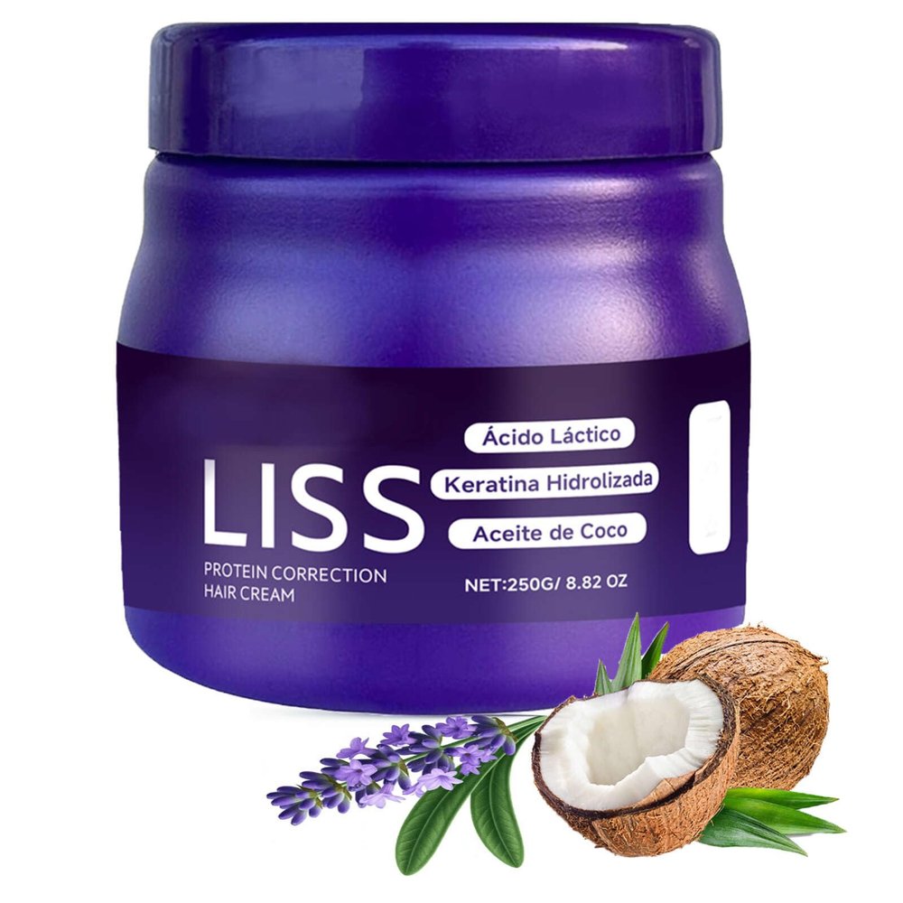 Liss Alisado, Restores Hair Natural Silkiness , Silk & Shine, Liss Keratina,At-Home Treatment for Smooth, Straight Hair (lavender)