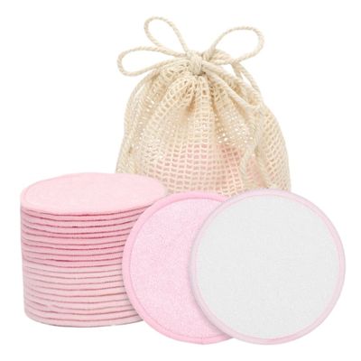 20Pcs Double Round Makeup Remover Pads with Mesh Bag Machine Washable Reusable All Skin(Color7)