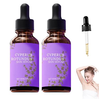 2PCS Cyperus Rotundus Skin Serum, Cyprus Rotundus Oil for Hair Removal, Natural Organic Moisturizing Body Oil, Suitable for All Skin Types