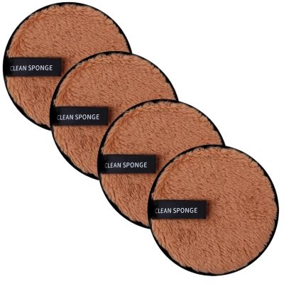 4pcs Reusable Discs Makeup Remover Pads Microfiber Cloth Face Cleansing Towel Skin Care Washable Sponges Puff Clean Cosmetic(Style4)