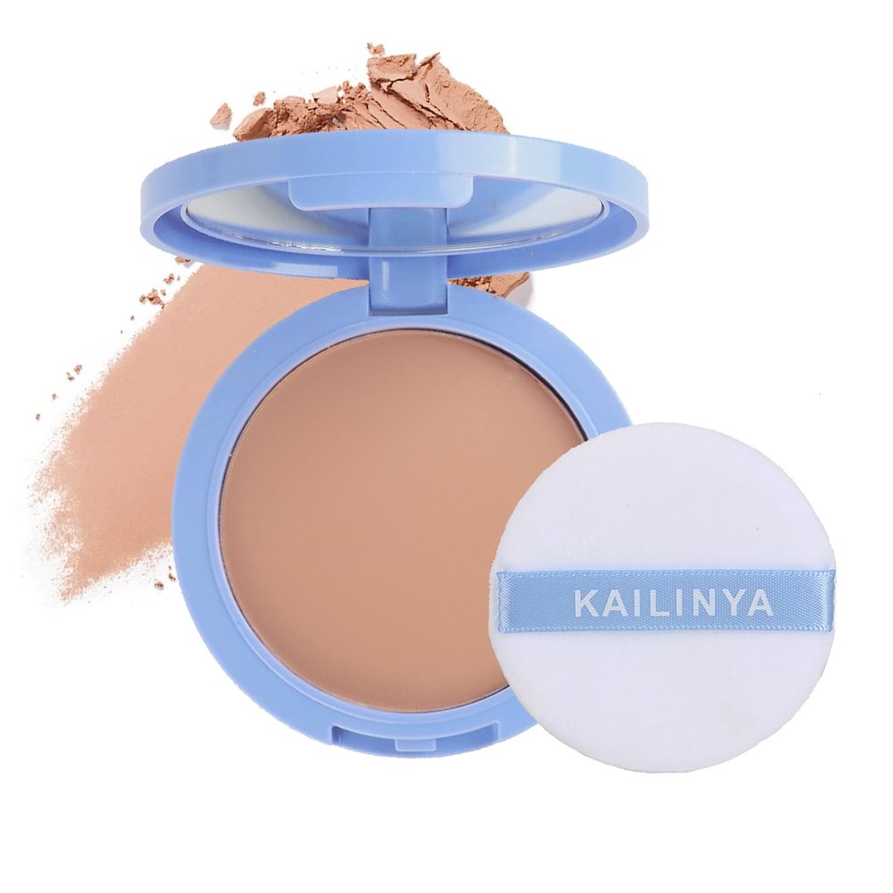 Face Powder Waterproof Sets Makeup, Controls Shine, Smooth Fine Lines for Flawless Lightweight Finish, Long Lasting Matte Compact Setting Powder Cosmetics Cruelty-free (Calassic Ivory)