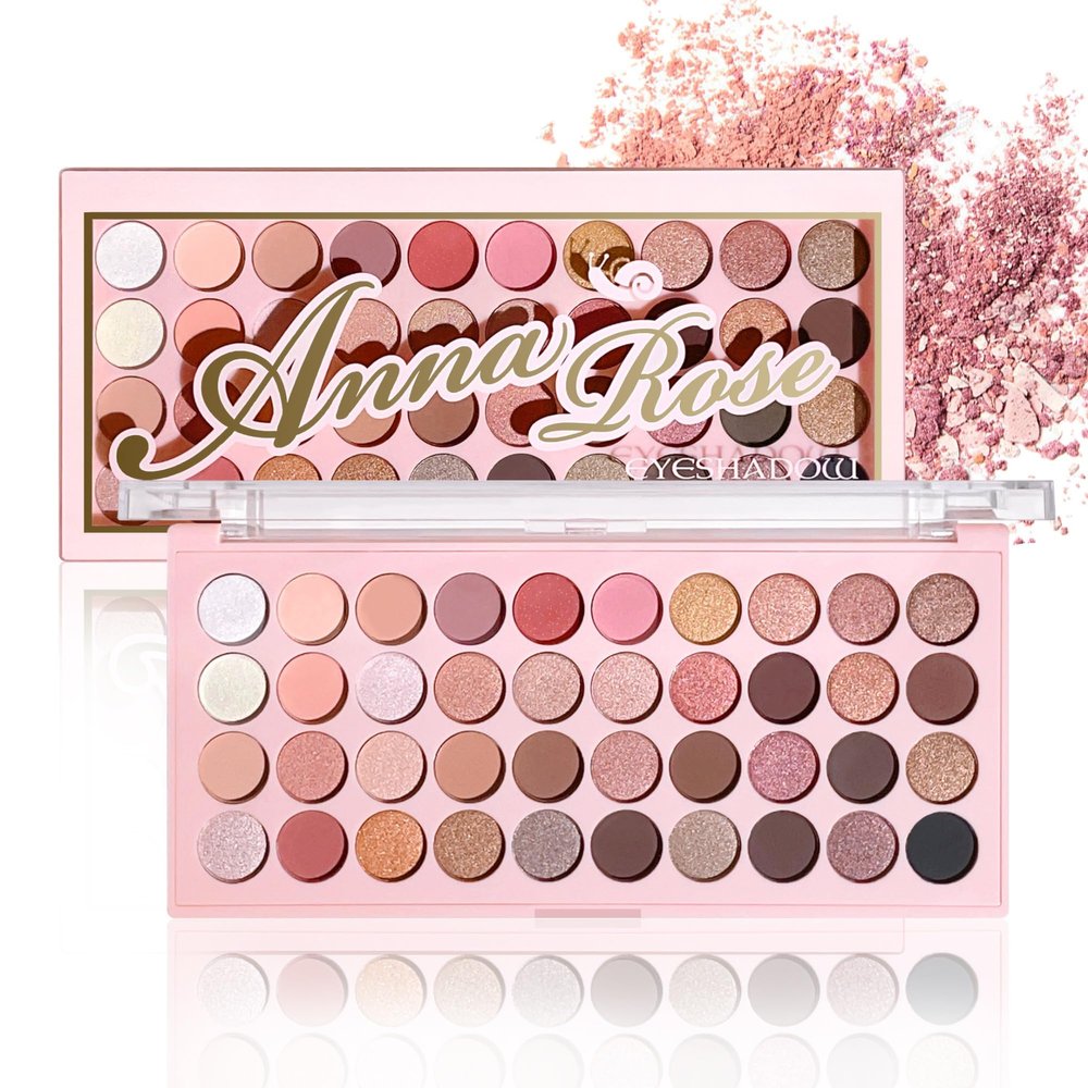 40 Color Nude Neutral Eyeshadow Palette, Matte and Shimmer with Glitter Accents for Pink Brown and Black Eyeshadow Effects, Long Wearing and Blendable Powder, Cool and Warm Tones for Daily Makeup