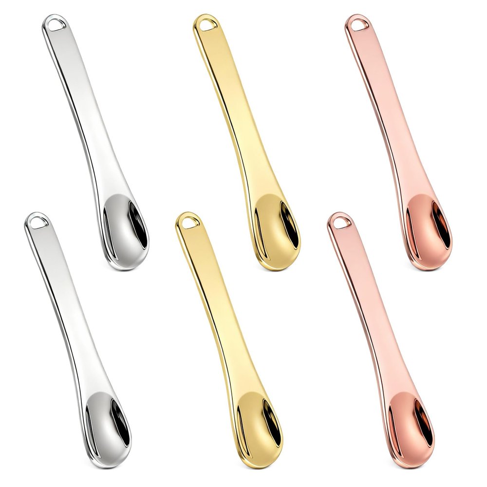 6 Pieces Mask facial Reusable Scoop, Mini Metal Makeup Spatula, Metal Cosmetic Skincare Spatula for Cream, Moisturizers, Lotions, Foundation