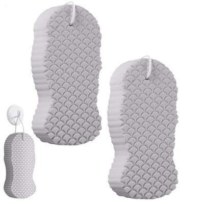 2 Pieces Exfoliate Bath Sponge, Shower Sponge Dead Skin Remover, Soft Bath Sponges 3D Body Scrubber, Remove Dead Skin and Impurities from Body - Great for Adults and Children