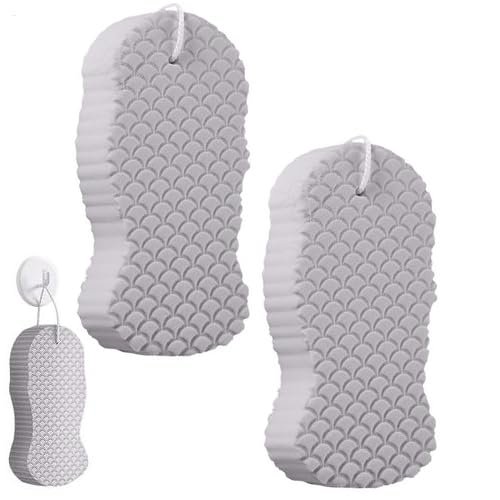 2 Pieces Exfoliate Bath Sponge, Shower Sponge Dead Skin Remover, Soft Bath Sponges 3D Body Scrubber, Remove Dead Skin and Impurities from Body - Great for Adults and Children