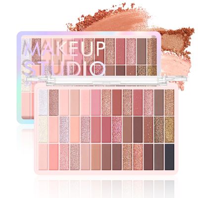 39 Color Nude Neutral Eyeshadow Palette with Matte Shimmer and Glitter Eyeshadow Cool and Warm Tones for Smokey and Natural Looks Long Wear Blendable Makeup Set for Beginners and Pros (#01)