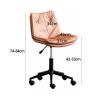 Desk Stool with Wheels Ergonomic for Small Spaces Adjustable Height 17"-21" Rolling Stool with Back Support Tall PU Leather for Home Beauty Salon Tattoo(Black) view 3