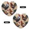 Small Pocket Compact Mirror 1x/2x Magnifying Pu Leather Makeup Mirrors Rooster and Chicken Print Portable Pocket Mirror for Women Girls view 2