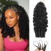 Beauty Queen 3C4A Burmese Curly Human Crochet Hair 18inch 60g Knotless Pre-Separated Feather Crochet Real Human Hair Lightweight Reusable Remy Hair Extensions for Women Natural Black Color view 1