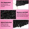 Beauty Queen 3C4A Burmese Curly Human Crochet Hair 18inch 60g Knotless Pre-Separated Feather Crochet Real Human Hair Lightweight Reusable Remy Hair Extensions for Women Natural Black Color view 2