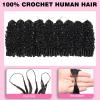 Beauty Queen 3C4A Burmese Curly Human Crochet Hair 18inch 60g Knotless Pre-Separated Feather Crochet Real Human Hair Lightweight Reusable Remy Hair Extensions for Women Natural Black Color view 3