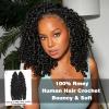 Beauty Queen 3C4A Burmese Curly Human Crochet Hair 18inch 60g Knotless Pre-Separated Feather Crochet Real Human Hair Lightweight Reusable Remy Hair Extensions for Women Natural Black Color view 4