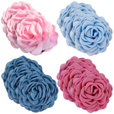12 Pcs Rose Flower Claw Clips Set, Large Floral Hair Accessories For Women And Girls, Secure Grip, Multiple Colors, Elegant Updo Holder Ideal For Thick Or Thin Hair