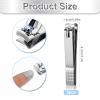 6 PCS Silver Straight Edge Nail Clipper, Large Stainless Steel Straight Toenail Clippers, Heavy Duty Toenail Clipper for Men Women Thick Nails view 2