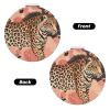 Small Pocket Compact Mirror 1x/2x Magnifying Pu Leather Makeup Mirrors Striped Leopard Portable Pocket Mirror for Women Girls view 2