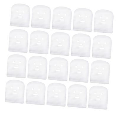 Beaupretty 100pcs Pre Cut Facial Gauze Mask Sheets for Spa Use Disposable Face Cover with Eye Nose Mouth Openings Soft Breathable Mesh for Skin Care and Facial Cream Treatments