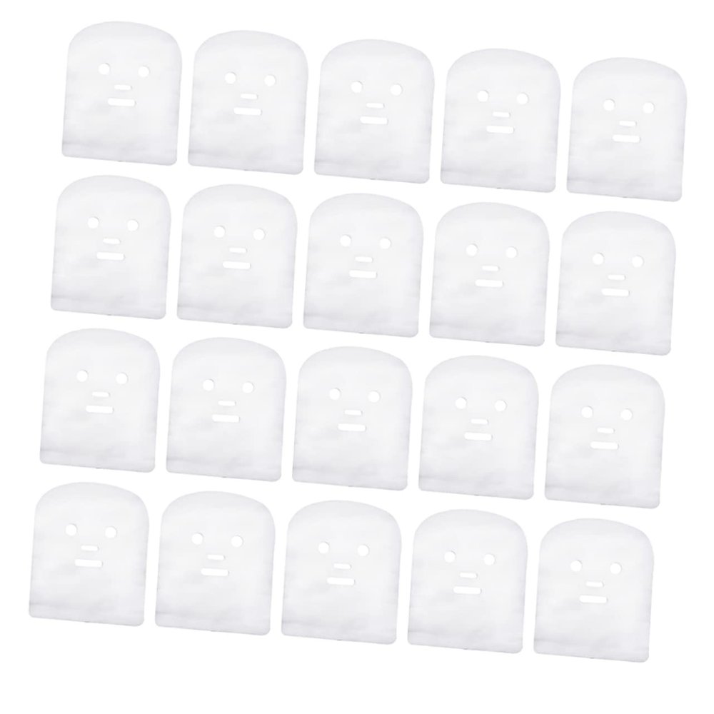 Beaupretty 100pcs Pre Cut Facial Gauze Mask Sheets for Spa Use Disposable Face Cover with Eye Nose Mouth Openings Soft Breathable Mesh for Skin Care and Facial Cream Treatments