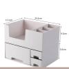 2 Tier Cosmetic Organizer Cosmetic Drawer Desktop Shelf Dresser Skin Care Plastic Organizer(Grey) view 2