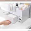 2 Tier Cosmetic Organizer Cosmetic Drawer Desktop Shelf Dresser Skin Care Plastic Organizer(Grey) view 3