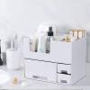 2 Tier Cosmetic Organizer Cosmetic Drawer Desktop Shelf Dresser Skin Care Plastic Organizer(Grey) view 4