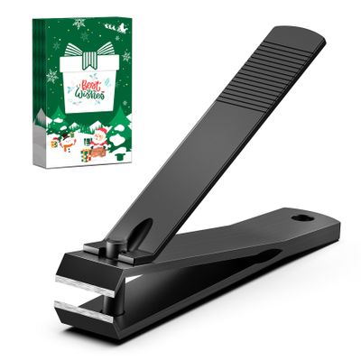 BALUCA Straight Toenail Clippers for Thick Nails | Heavy Duty Toenail Clippers for Seniors & Adults | Flat Edge Nail Clipper with Protective Case | Ideal Christmas Stocking Stuffers for Men & Women