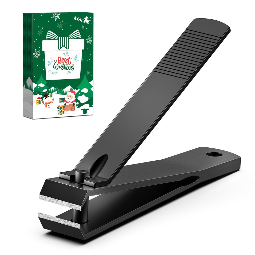 BALUCA Straight Toenail Clippers for Thick Nails | Heavy Duty Toenail Clippers for Seniors & Adults | Flat Edge Nail Clipper with Protective Case | Ideal Christmas Stocking Stuffers for Men & Women